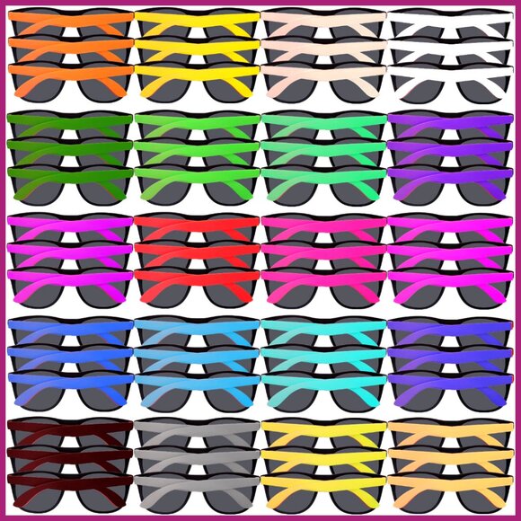 54-Piece Polycarbonate Sunglasses Bulk Party Favors UV400 Protection